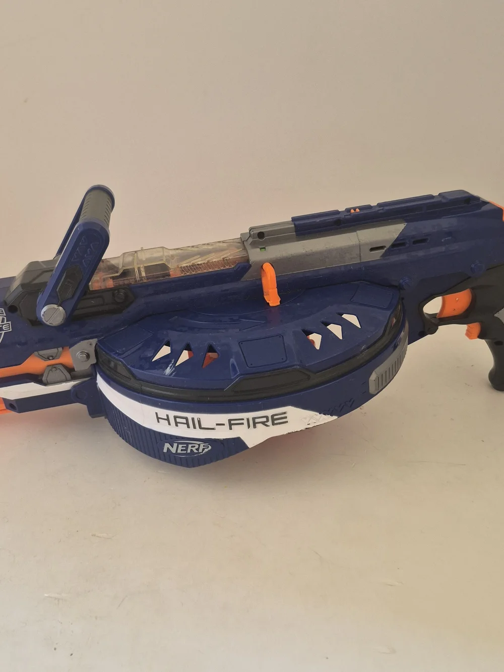 Nerf Hail-Fire Dart Blaster - Dark Blue & Bright Orange